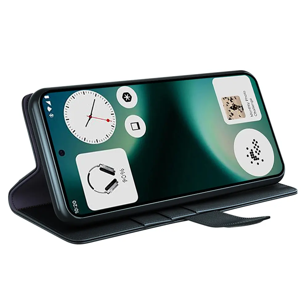 Äkta Läderfodral Nothing Phone 3a Lite Svart