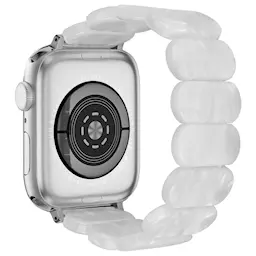 Elastiskt resinarmbånd til Apple Watch Series 10 42mm perlehvit
