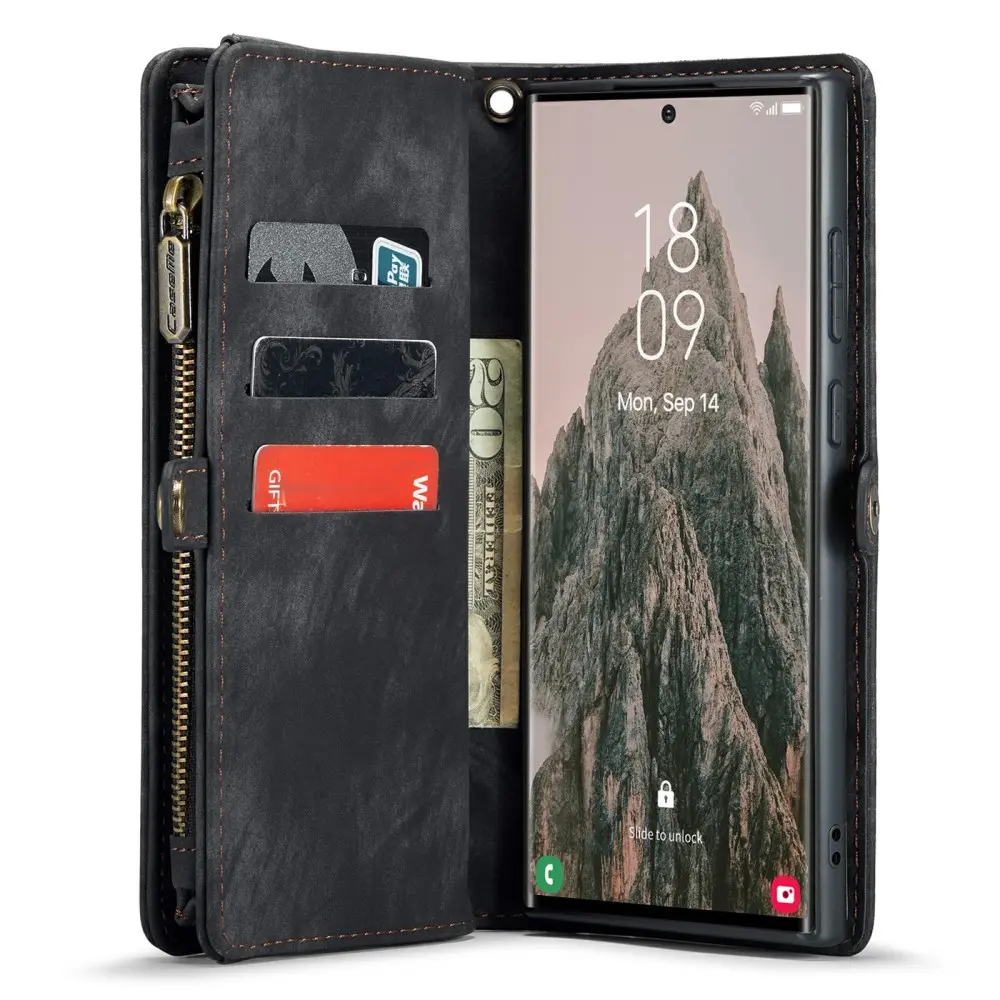 Multi-slot Plånboksfodral Samsung Galaxy S24 Ultra Grå