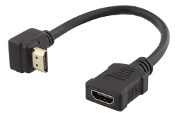HDMI-adapterkabel med vinklet stik M/F, UHD