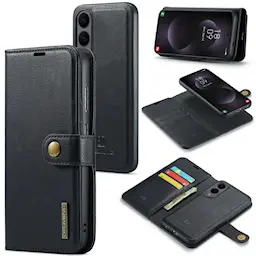 Samsung Galaxy S25 Edge Lommeboketui med avtakbart deksel, Black