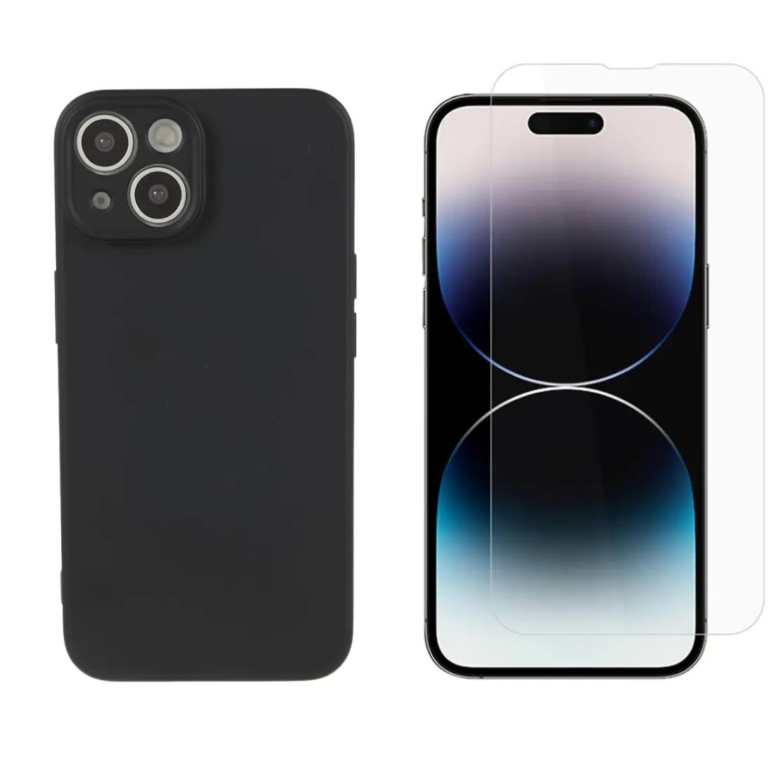 iPhone 15 Kit med TPU-skal och Skärmskydd