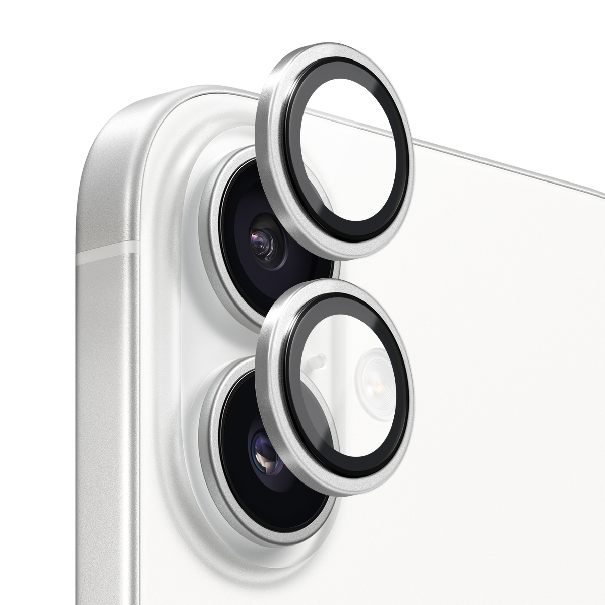 NORTHJO Panssarilasi Kameran Linssinsuojus alumiiniseos iPhone 17 Hopea