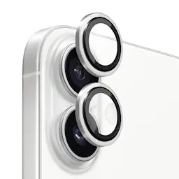 iPhone 17 Linsebeskytter i hærdet glas med aluminiumsramme Sølv