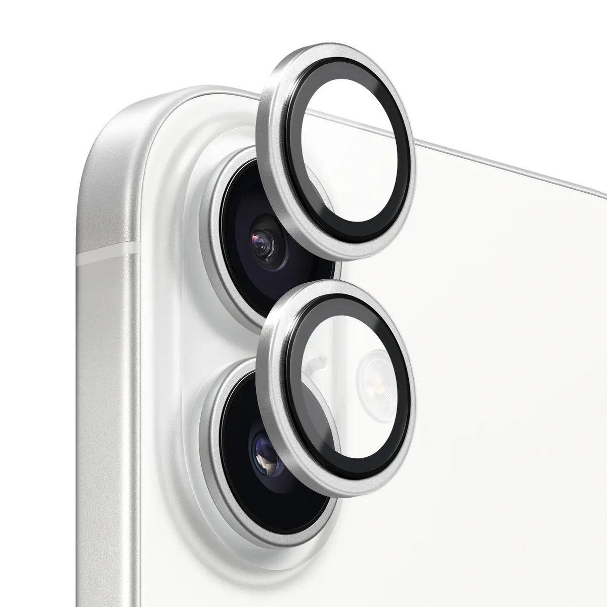 Linsebeskytter Hærdet Glas Aluminium iPhone 17 Sølv