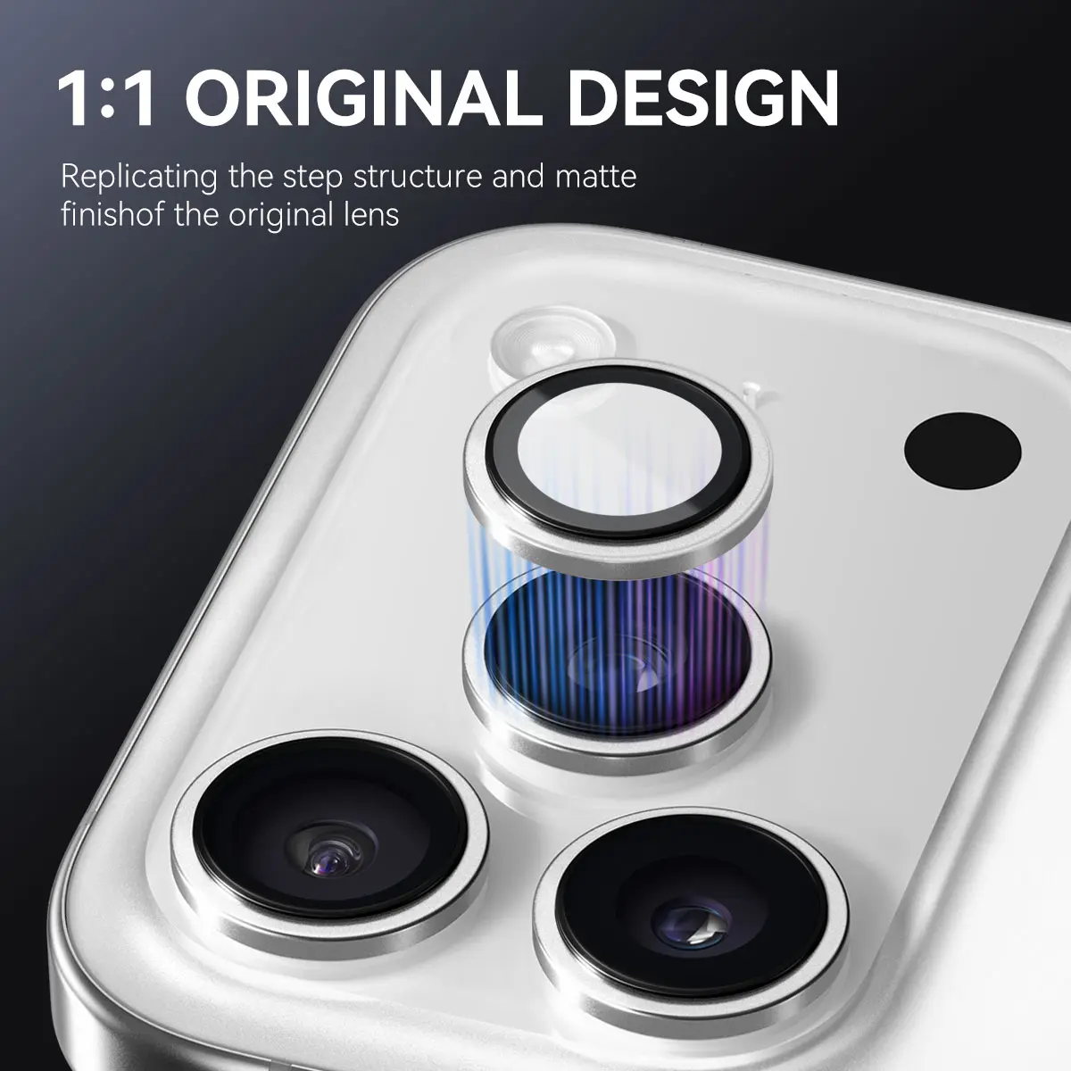 Linsskydd Härdat Glas Aluminium iPhone 17 Pro Max Silver