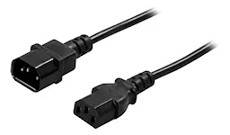 Forlængerkabel lige IEC C13 til IEC C14 0.5m Sort