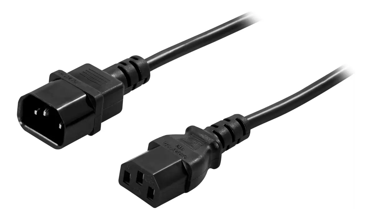Jatkojohto suora IEC C13 – IEC C14 0.5m Musta