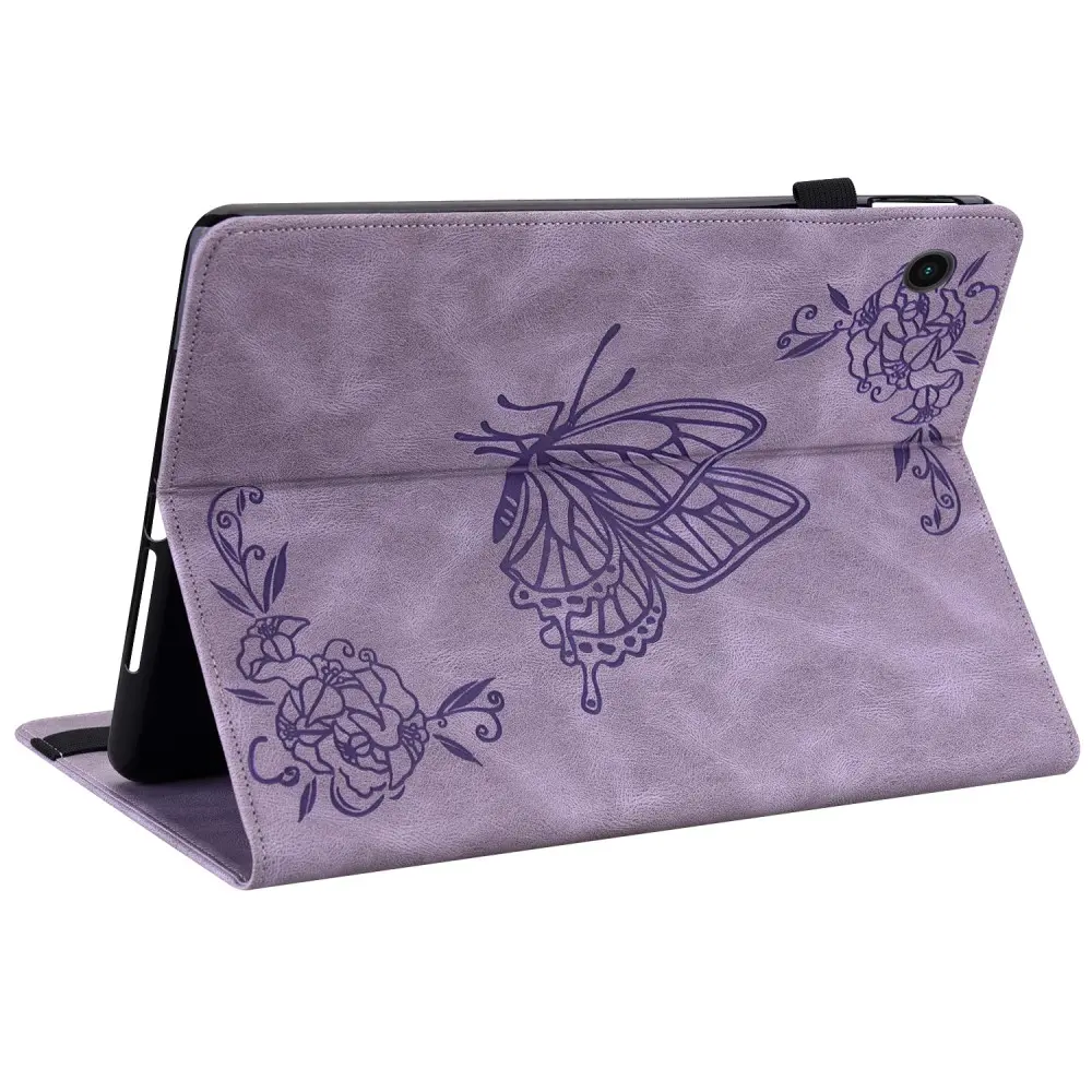 Läderfodral Fjärilar Samsung Galaxy Tab A9 Lila