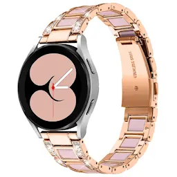 Samsung Galaxy Watch 5 40mm Metallinen ranneke koristekivillä, Rosegold Rose