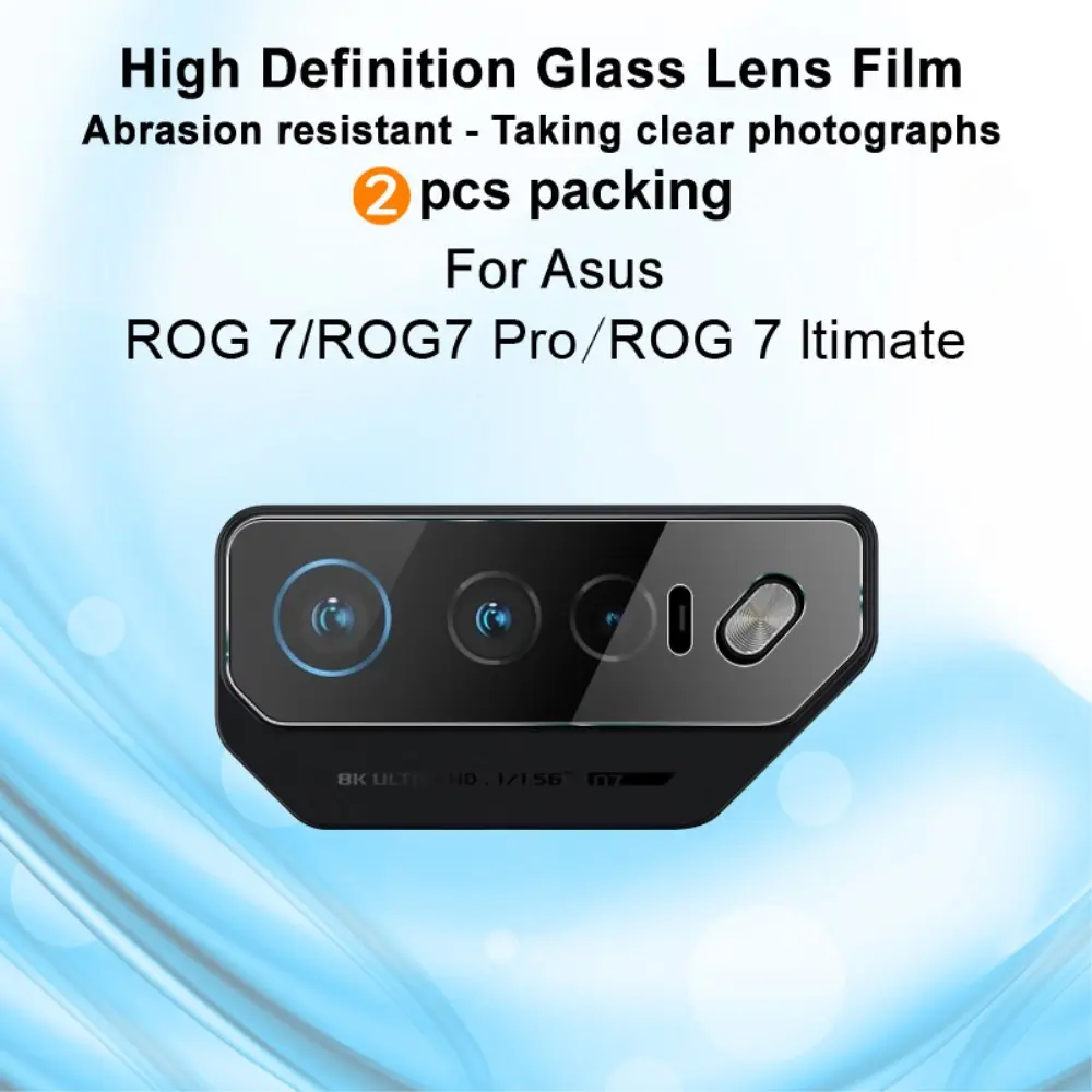 2-pack Härdat Glas Linsskydd Asus ROG Phone 7 Ultimate Genomskinlig