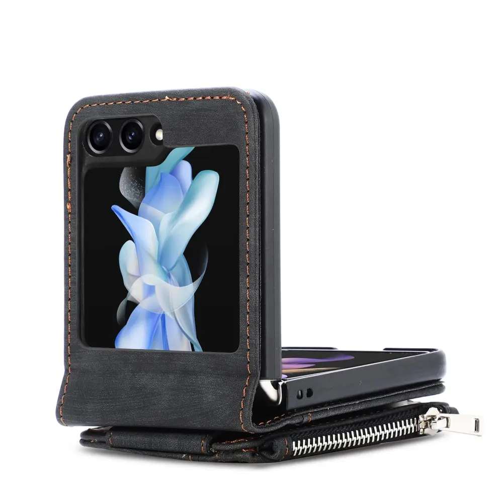 Mobilfodral Multi-slot Zipper Samsung Galaxy Z Flip 7 FE Svart