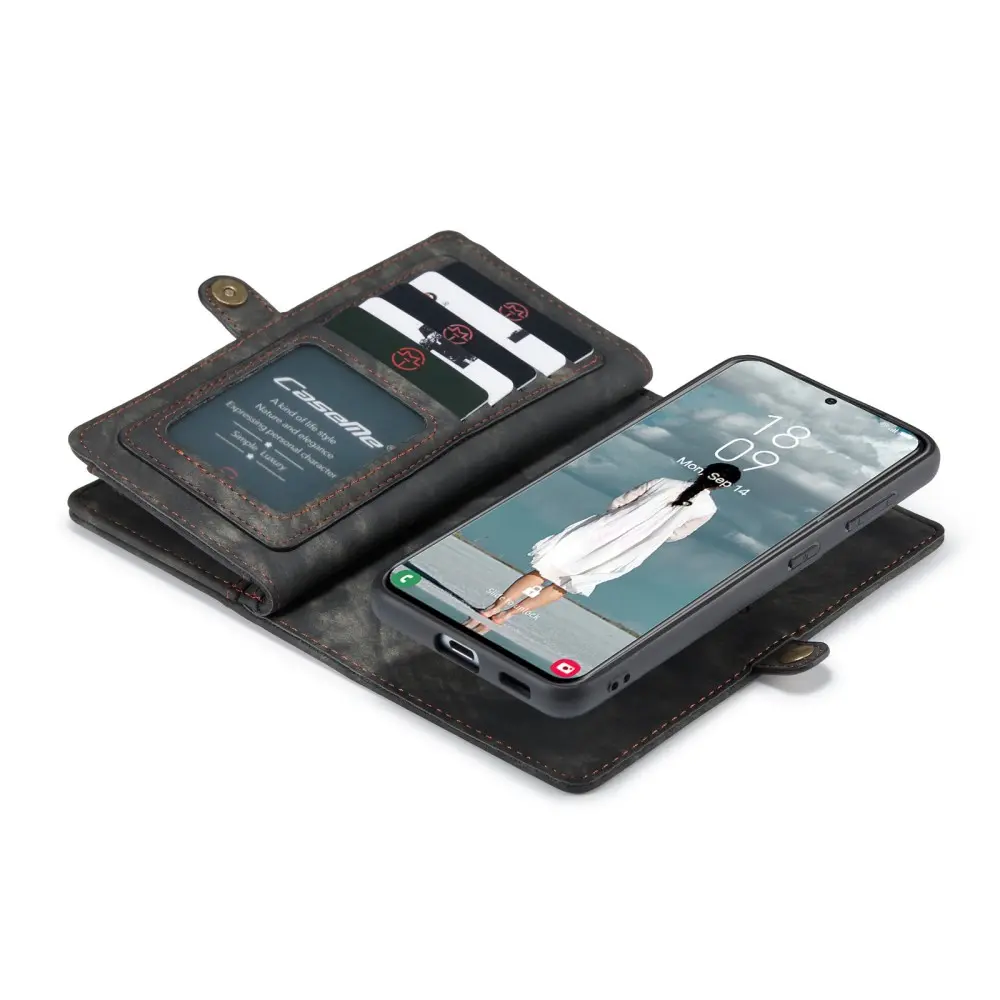 Multi-slot Plånboksfodral Samsung Galaxy S21 FE Grå