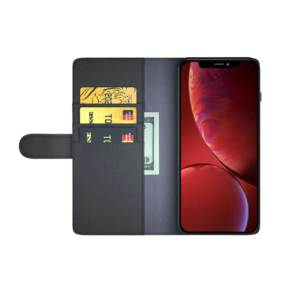Äkta Läderfodral iPhone 13 Pro Svart