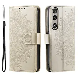 Nahkakotelo Mandala Sony Xperia 1 VII Kulta