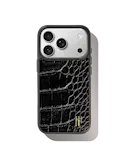 Vegan Leather MagSafe Case iPhone 18 Pro Black Croco