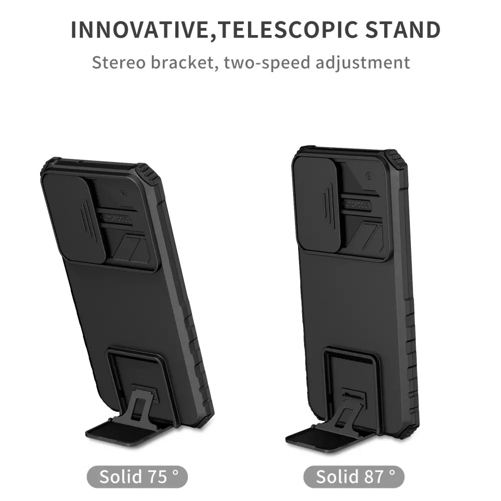 Samsung Galaxy S23 Kickstand Skal Kameraskydd Svart