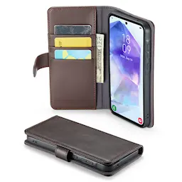 Samsung Galaxy A55 Pungetui i ægte læder, Brun