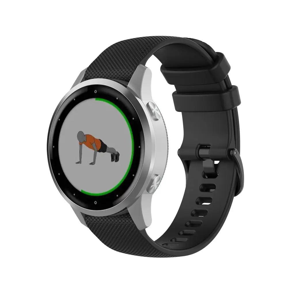 Rem af silikone til Garmin Vivoactive 4s Sort