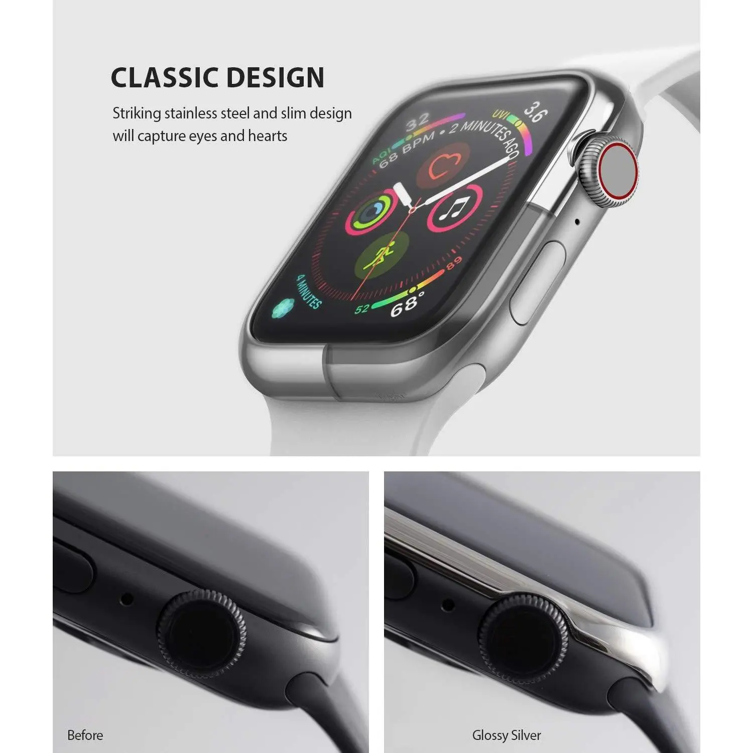 Bezel Styling Apple Watch Series 9 41mm Silver