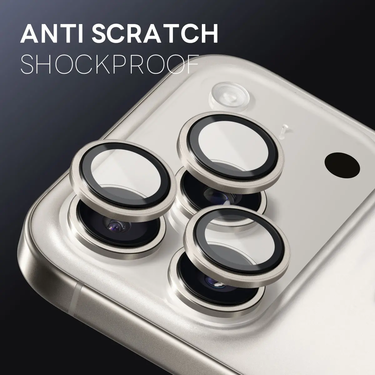 Linsskydd Härdat Glas Aluminium iPhone 17 Pro Max Grå