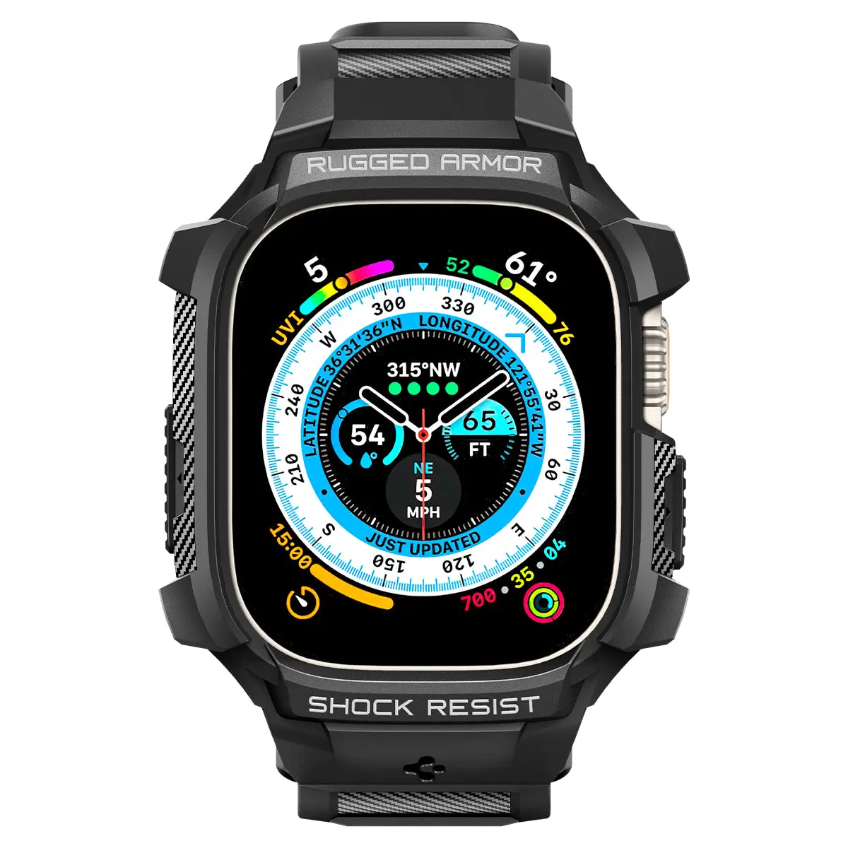 Apple Watch Ultra 49mm 3rd Gen Case Rugged Armor Pro Black
