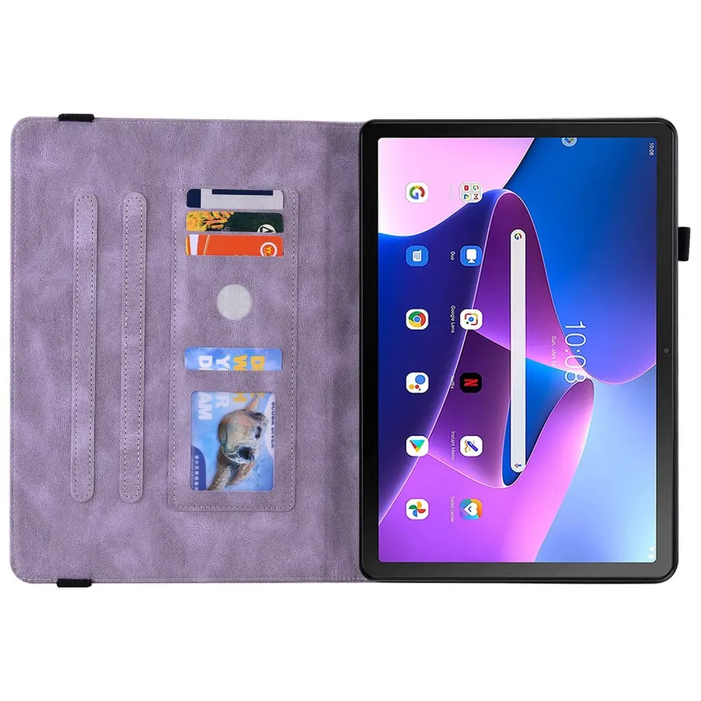 Läderfodral Fjärilar Lenovo Tab M10 (3rd Gen) Lila