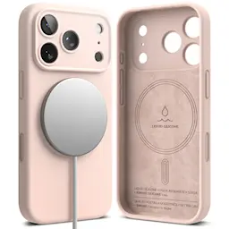 Silicone Magnetic Case iPhone 17 Pro Max Pink Sand
