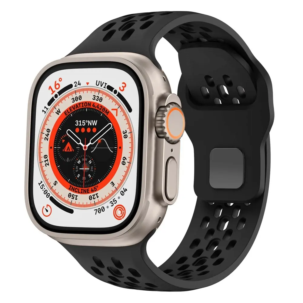 Silikonearmbånd Sport Apple Watch Ultra 49mm 3rd Gen Sort