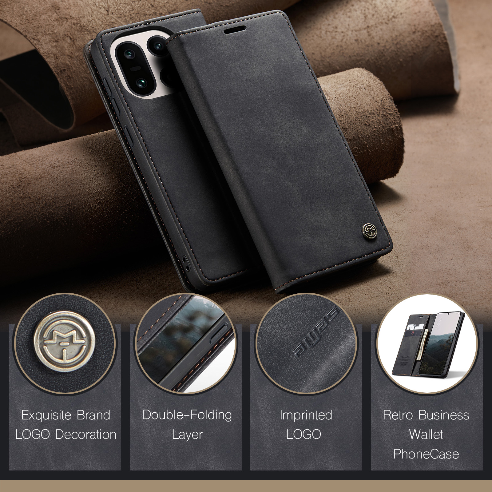 Slim Plånboksfodral  OnePlus 15 Svart