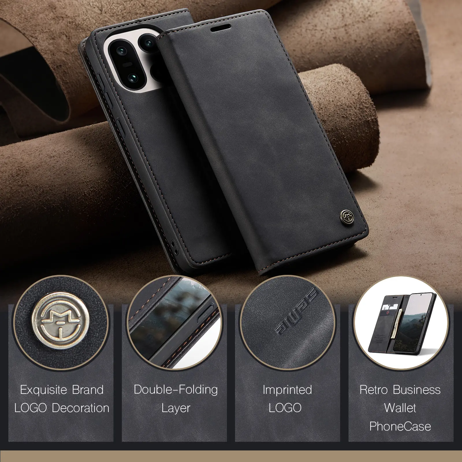 Slim Plånboksfodral  OnePlus 15 Svart