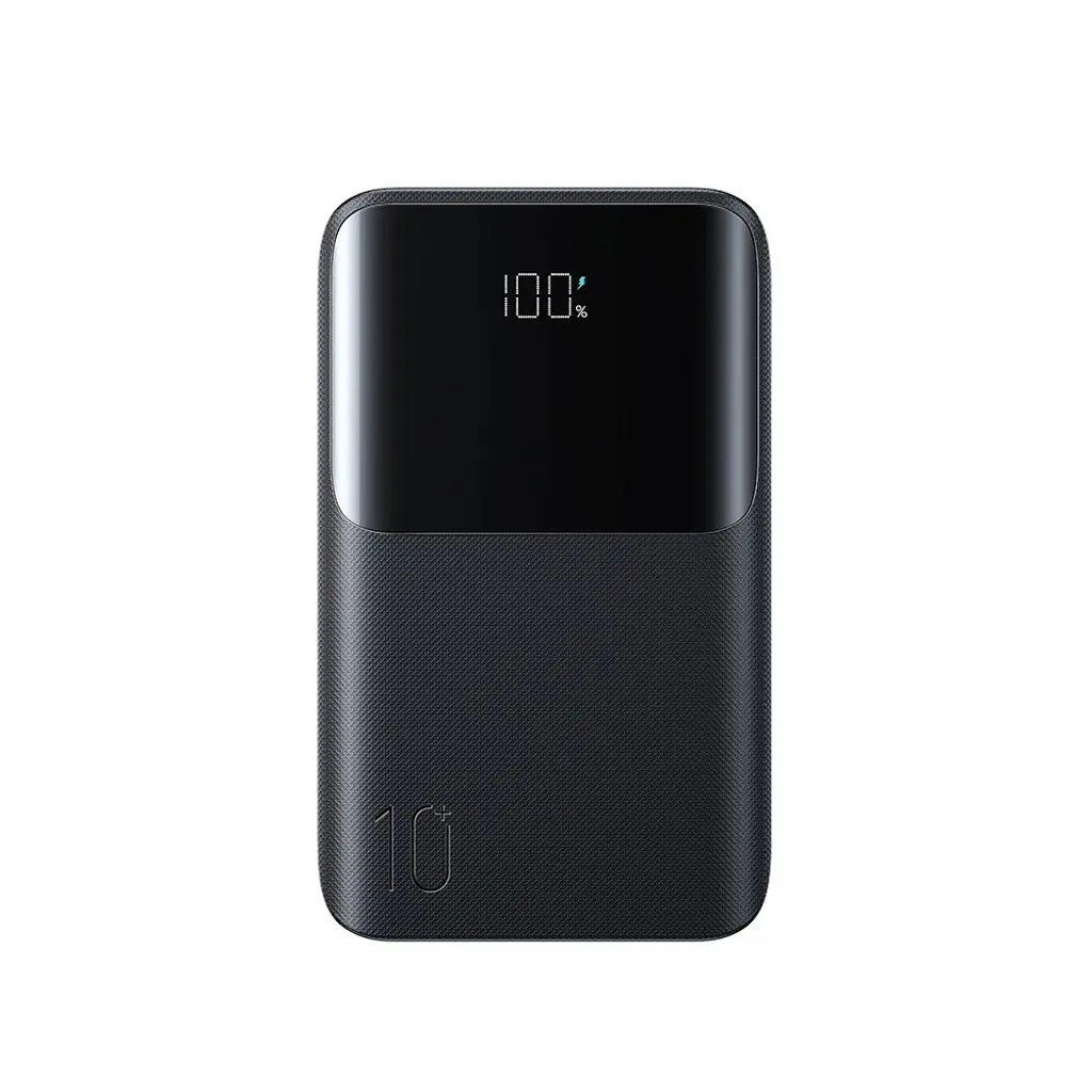 Superrask LED Powerbank 10000 mAh 22.5W - Trippel utgang, Svart