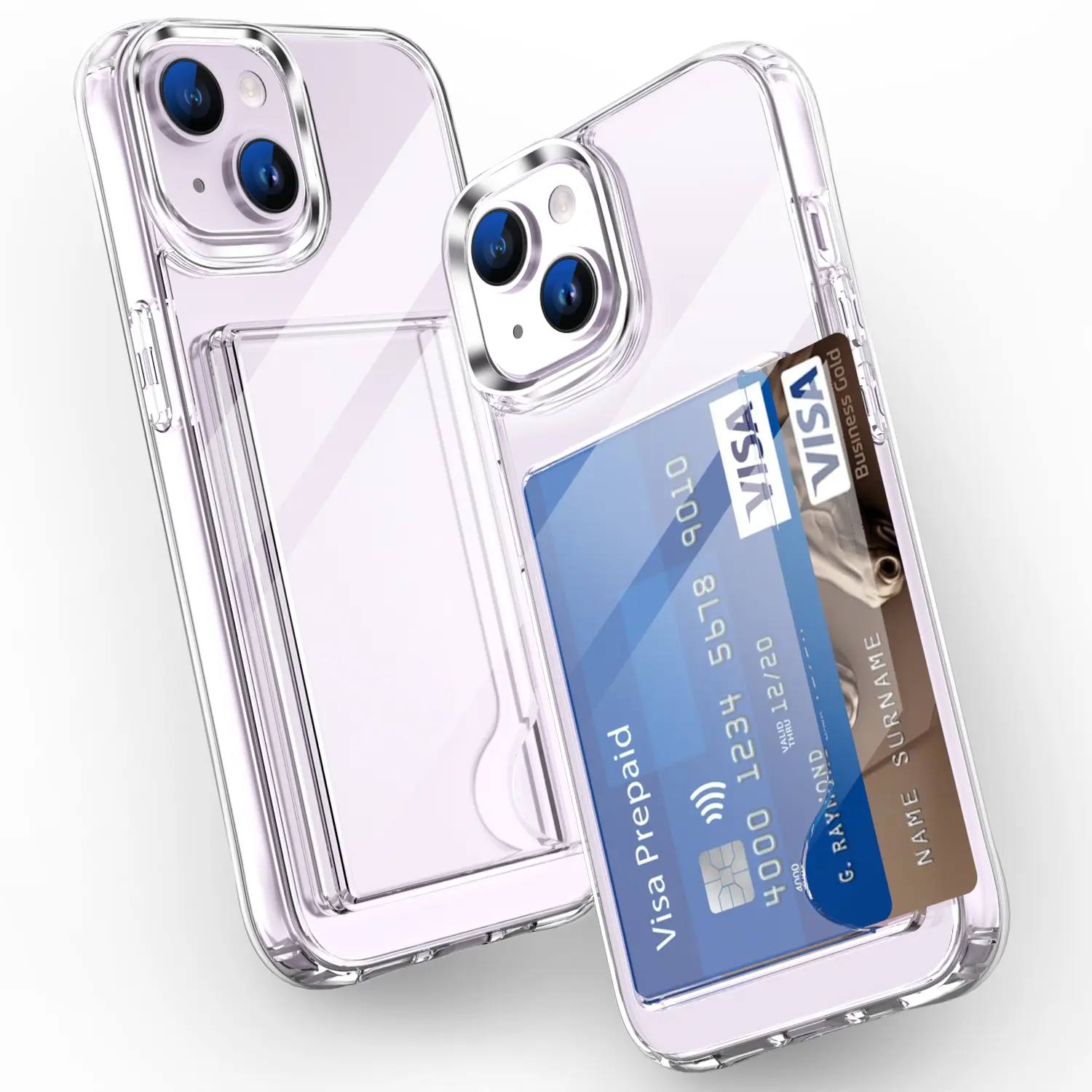 Hybridskal Kortfack iPhone 15 Genomskinlig