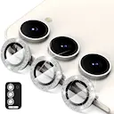 Glitter Linsebeskytter Aluminium Samsung Galaxy S24 sølv