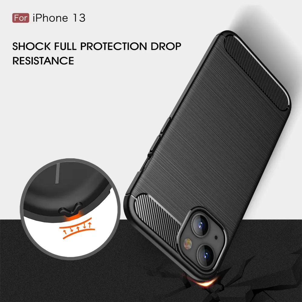 iPhone 13 Skal TPU Brushed Svart