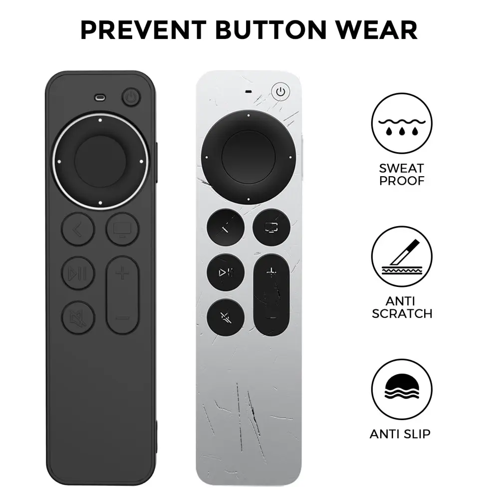 Silikonskal Apple TV Siri Remote 2nd Gen svart