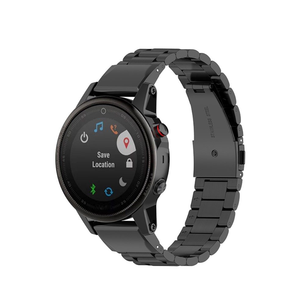 Metalliranneke Garmin Fenix 5S/Fenix 5S Plus Musta
