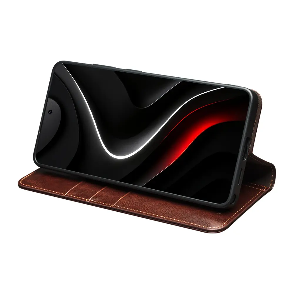 Samsung Galaxy S26 Ultra Leather Wallet Case Brun