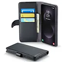 Ekte Lærveske Samsung Galaxy S25 Edge Svart