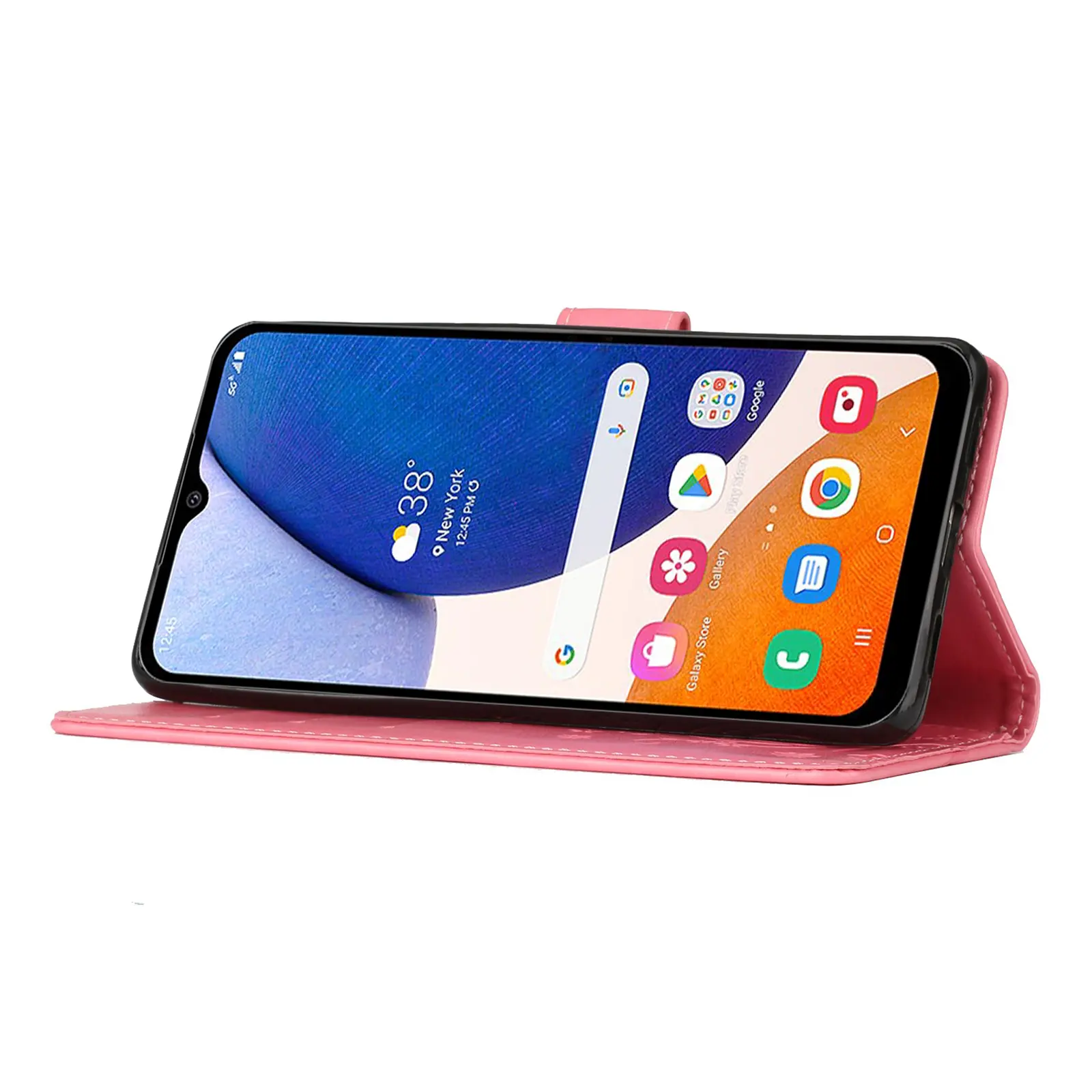 Läderfodral Fjärilar Samsung Galaxy S26 FE Rosa