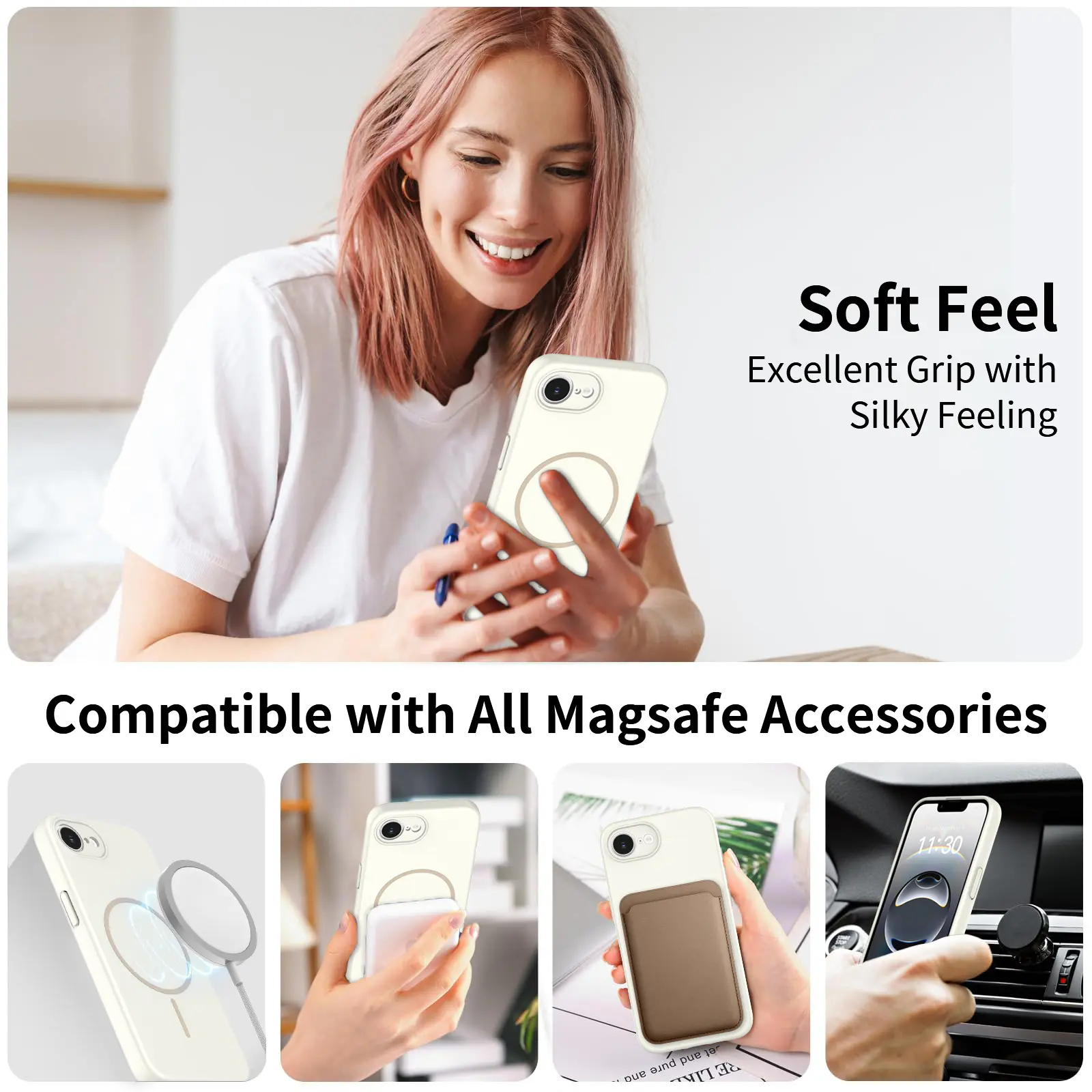 MagSafe-skal SoftArmor iPhone 17e Beige