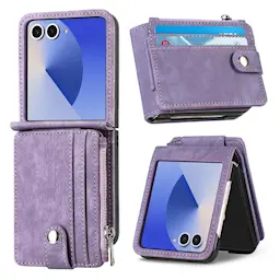 Mobilfodral Multi-slot Zipper Samsung Galaxy Z Flip 7 Lila
