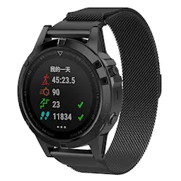 Armbånd Milanese Garmin Approach S70 47mm Sort