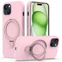 Silikonskal Kickstand MagSafe iPhone 15 rosa