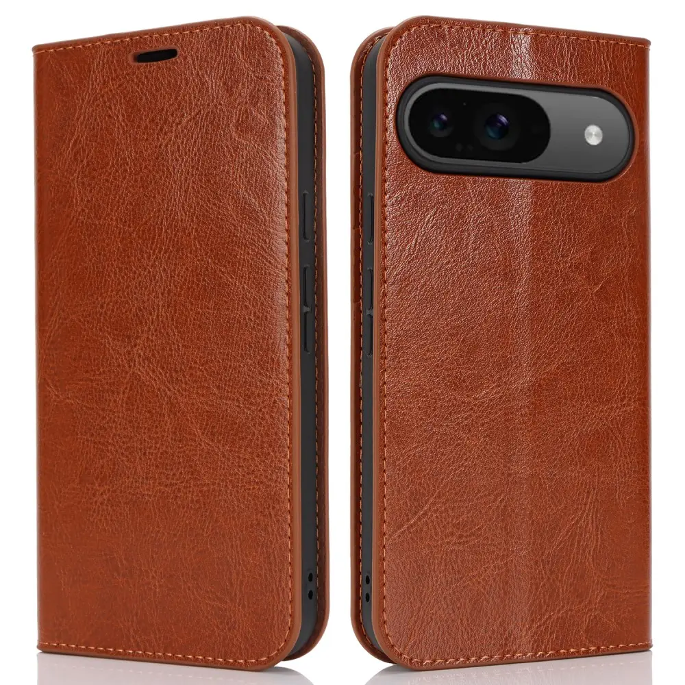 Mobiltaske Ægte Læder Google Pixel 9 Brun