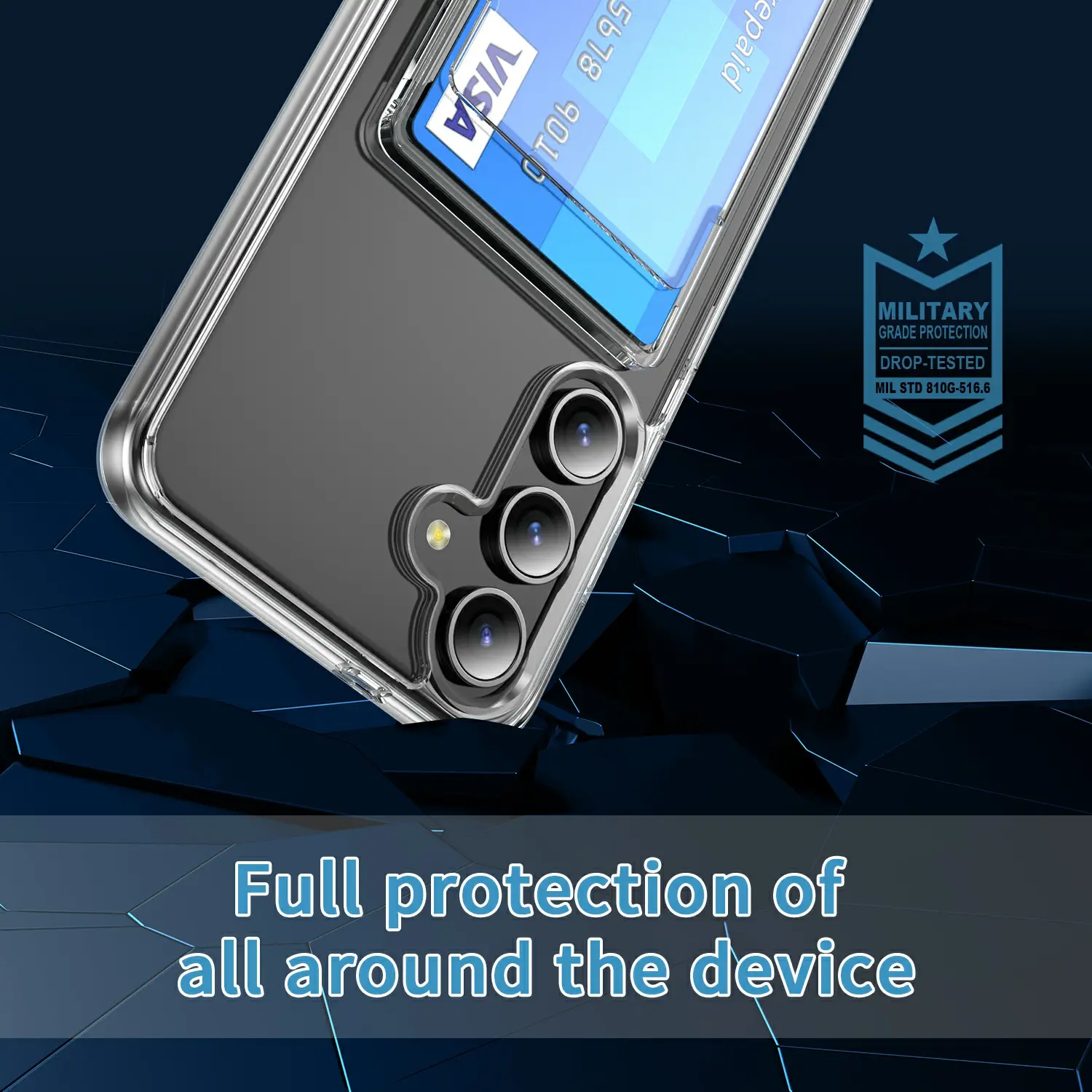 Hybridskal Kortfack Samsung Galaxy S26 Plus Genomskinlig