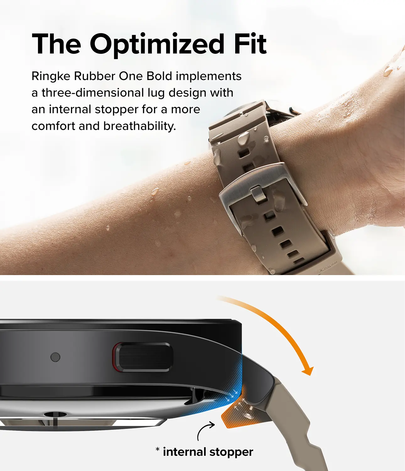 Rubber One Bold Band Garmin Forerunner 170 Gray Sand