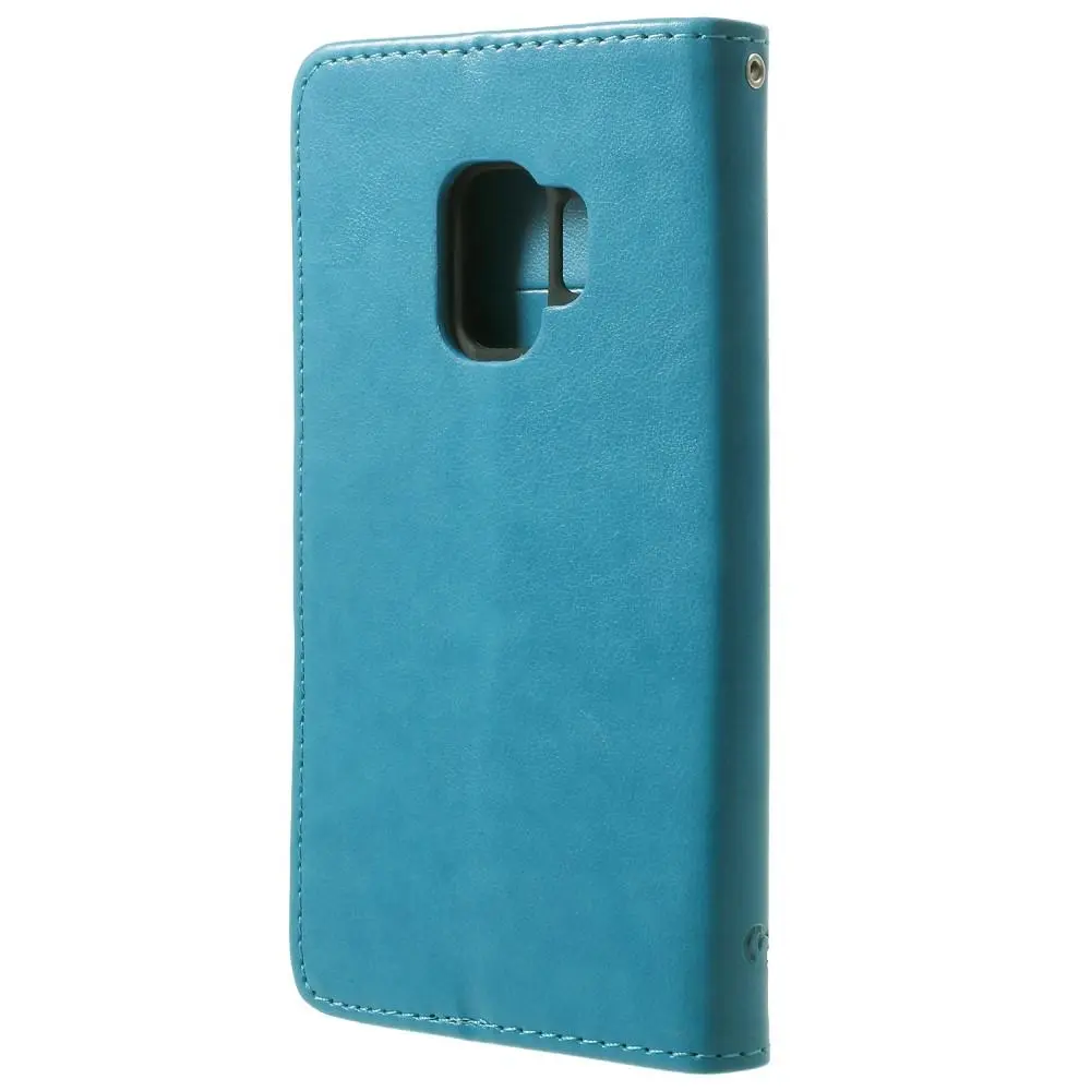 Läderfodral Fjärilar Samsung Galaxy S9 Blå