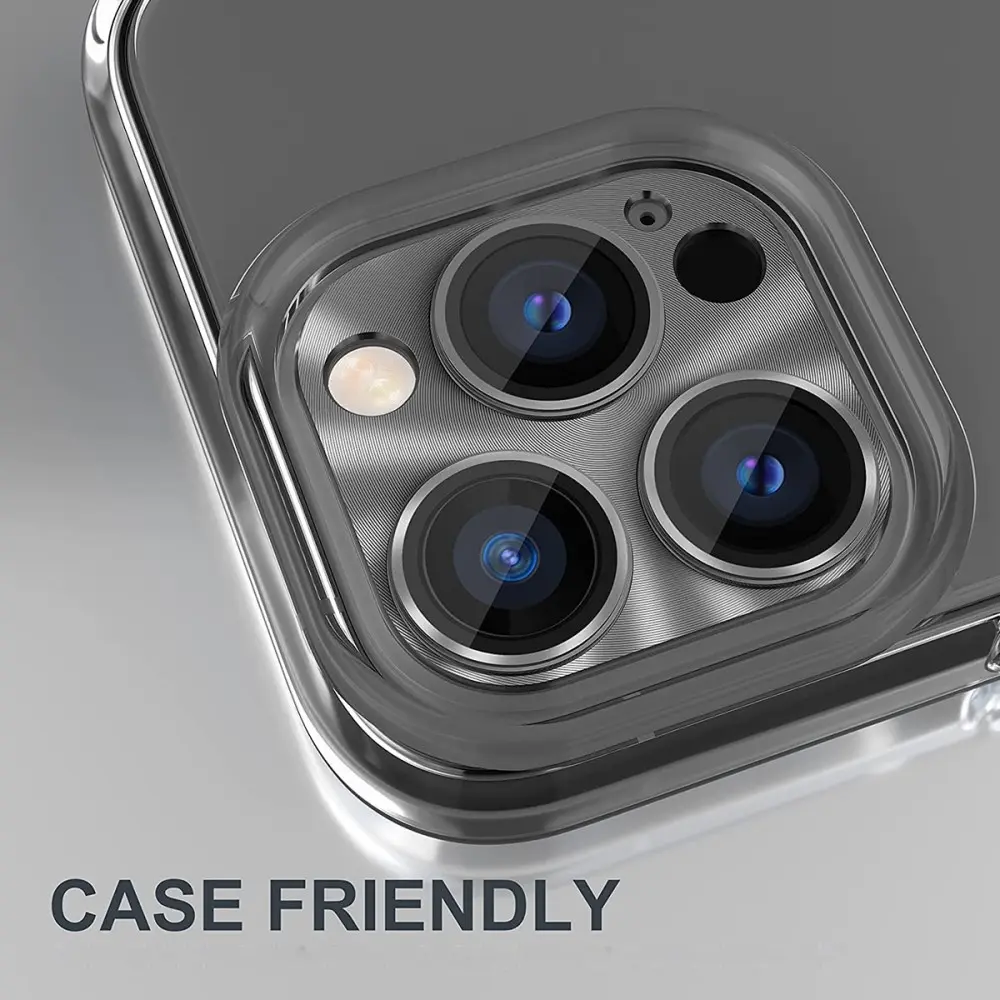 Kameraskydd Aluminium + Härdat Glas iPhone 14 Pro Max svart