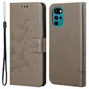 Læderetui Sommerfugle Motorola Moto G22 Grå